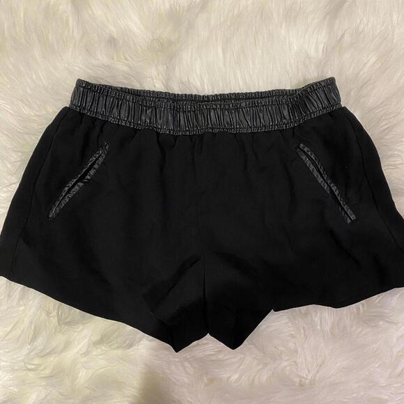 Forever 21 leather trim silky shorts XS black - Picture 1 of 3